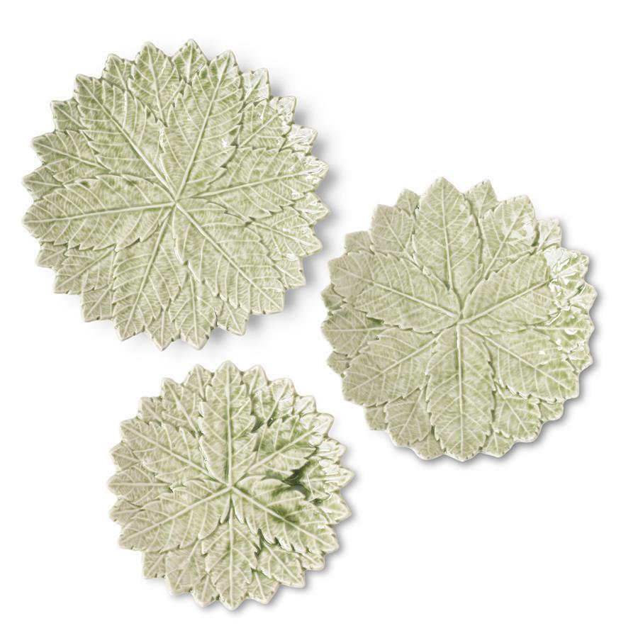 Green Ceramic Leaf Plates