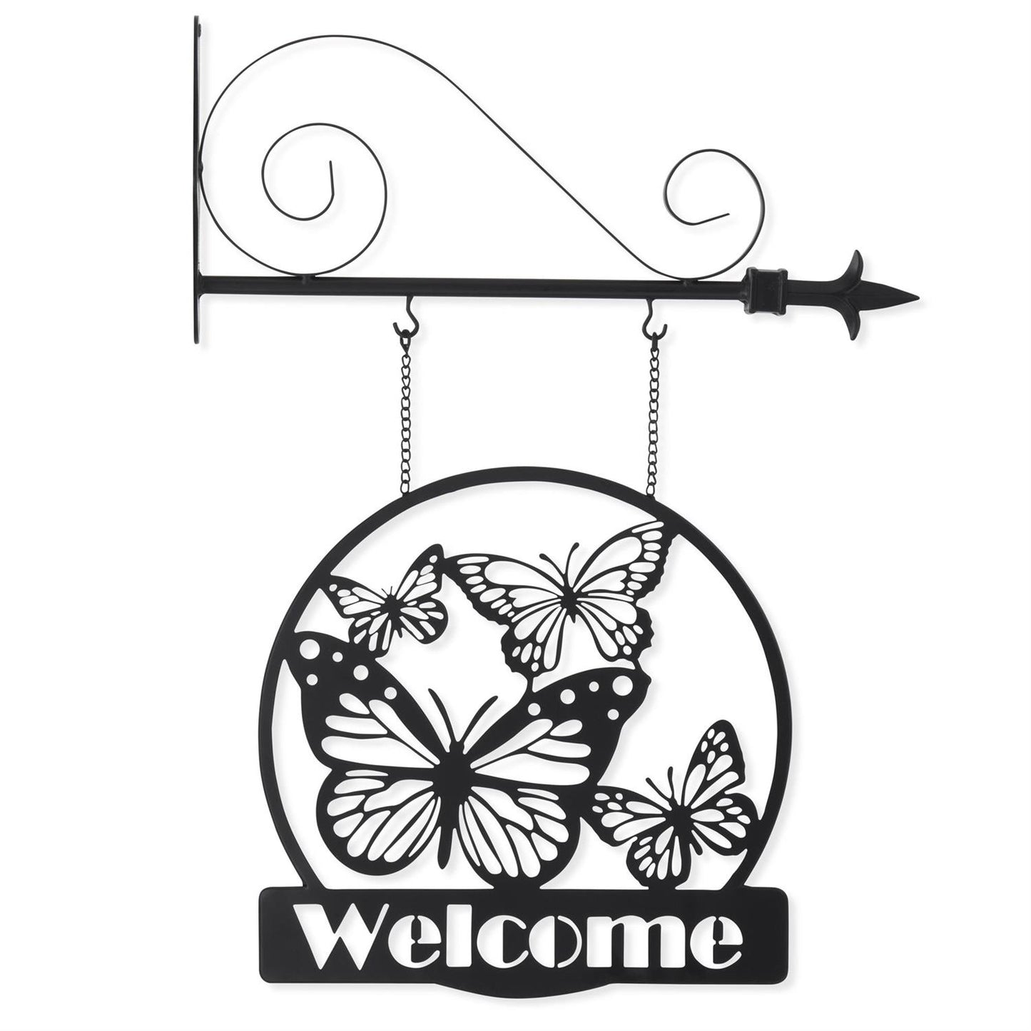 13" Black Metal Butterfly Cutout "WELCOME" Arrow Replacement