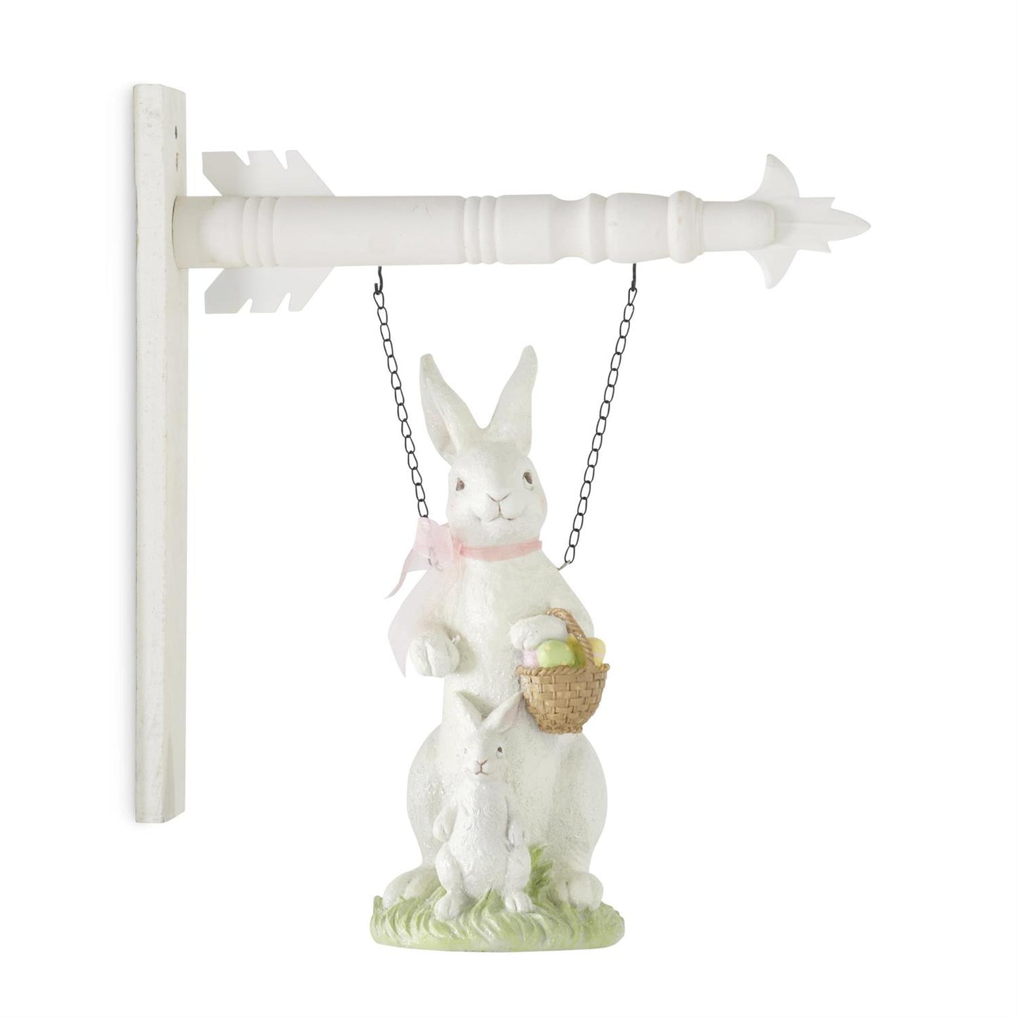 15" White Resin Glittered Bunny Arrow Replacement