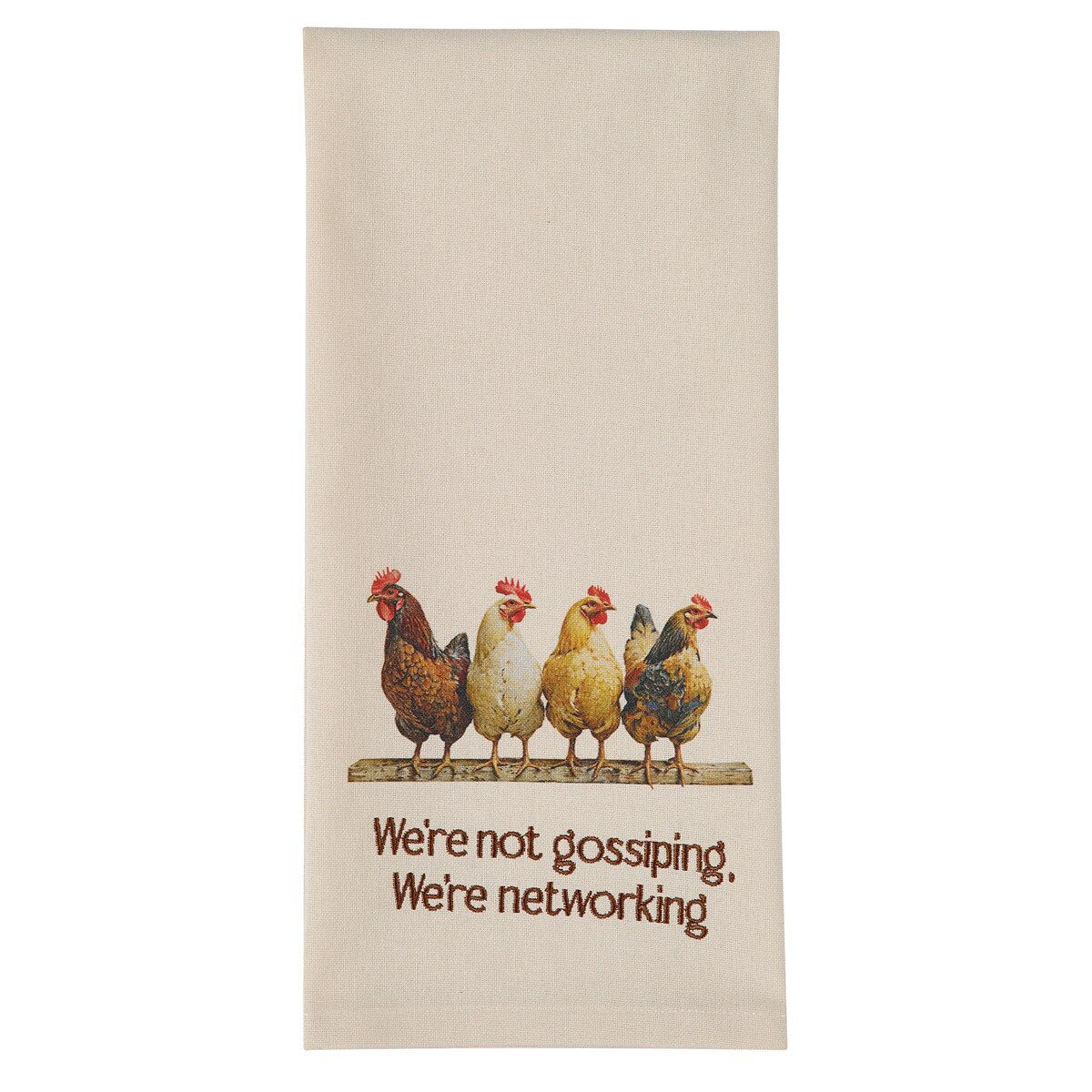 Four Chickens in a Row Dishtowel