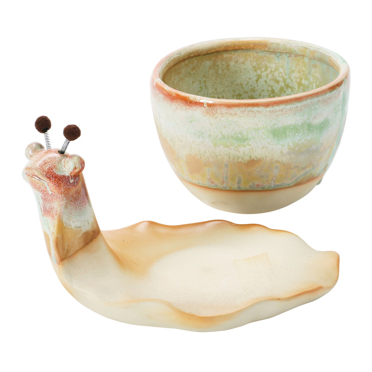 Stoneware Snail Planter w/ Glaze