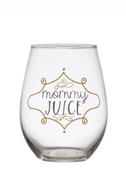 18 oz Stemless Wine Glass with Fun Saying