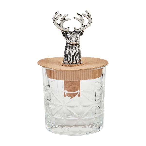 Deer Antler Glass & Bottle Stopper Set