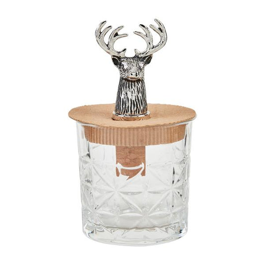Deer Antler Glass & Bottle Stopper Set