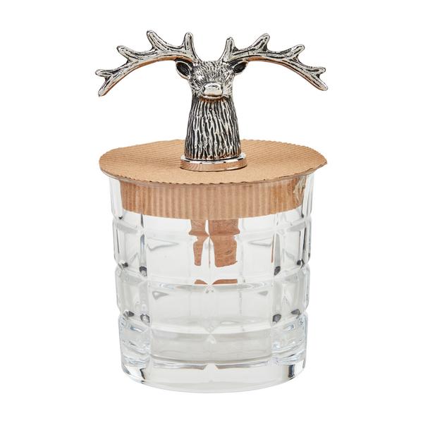 Deer Antler Glass & Bottle Stopper Set
