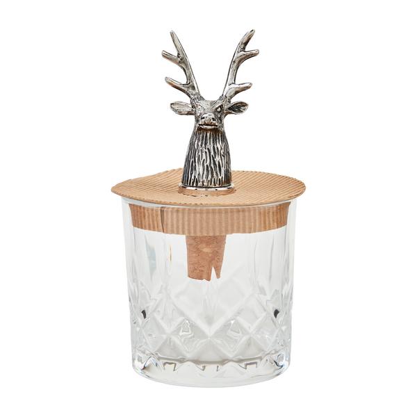 Deer Antler Glass & Bottle Stopper Set