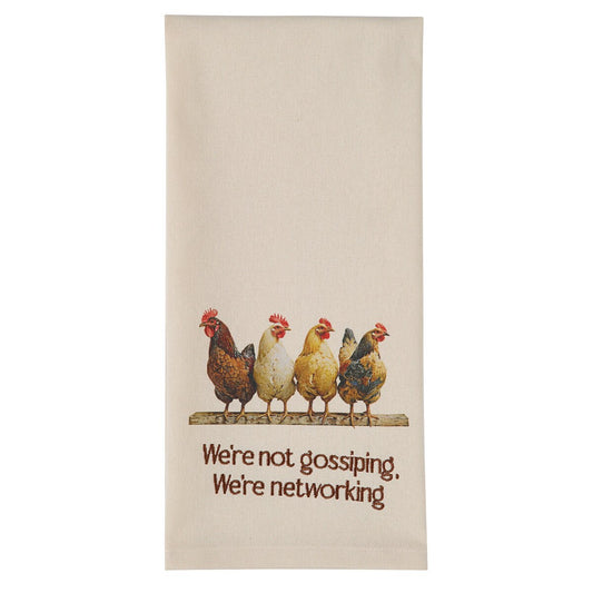Four Chickens in a Row Dishtowel