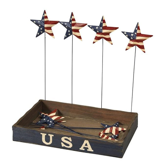 12" Metal Liberty Star Stake