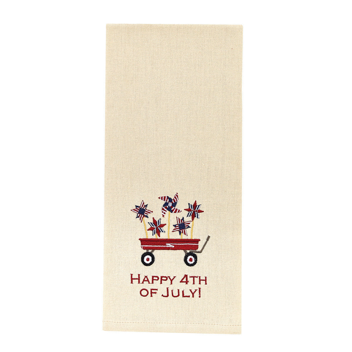 Happy 4th of July Embroidered Dish Towel