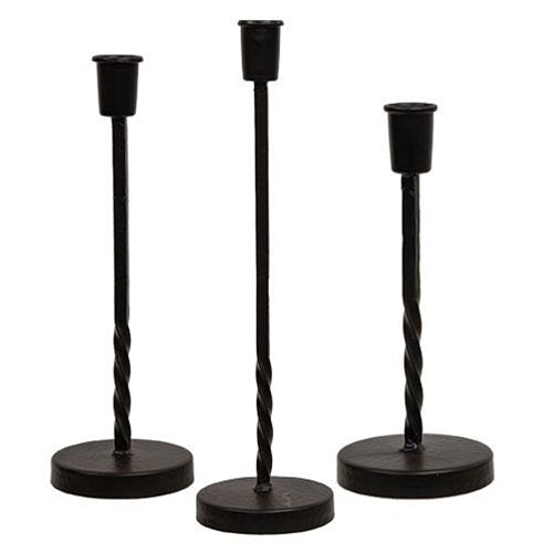 Wrought Iron Twisted Taper Candle Holders