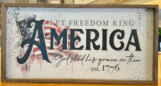 Distressed Let Freedom Ring America Flag