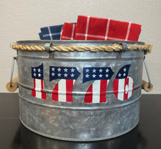 Metal Patriotic Bucket